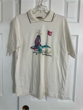 Vintage Men’s Polo Shirt with Golf Graphic size M
